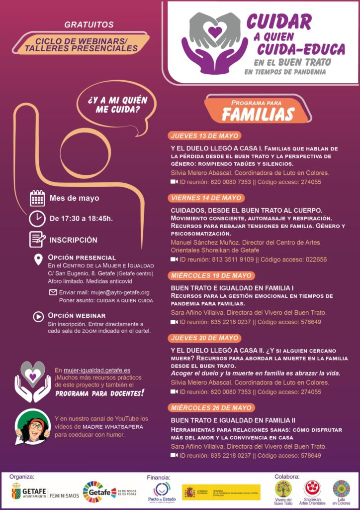 Texto Alternativo: Getafe pone en marcha el proyecto ‘Cuidar a quien cuida-educa’