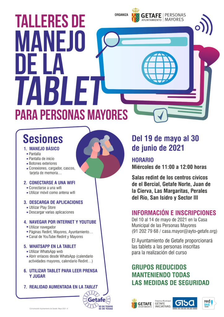 Texto Alternativo: Getafe ofrece talleres de manejo de tablet para personas mayores