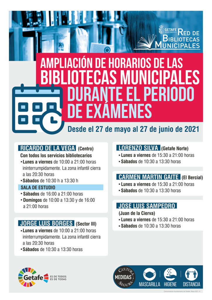 Texto Alternativo: Getafe amplía el horario de las bibliotecas municipales durante el periodo de exámenes