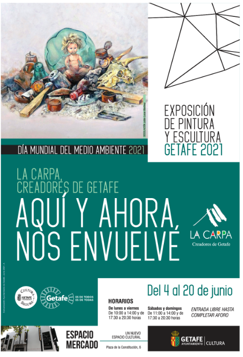 Texto Alternativo: Exposición de pintura y escultura “Aquí y ahora, nos envuelve”. La Carpa Creadores de Getafe
