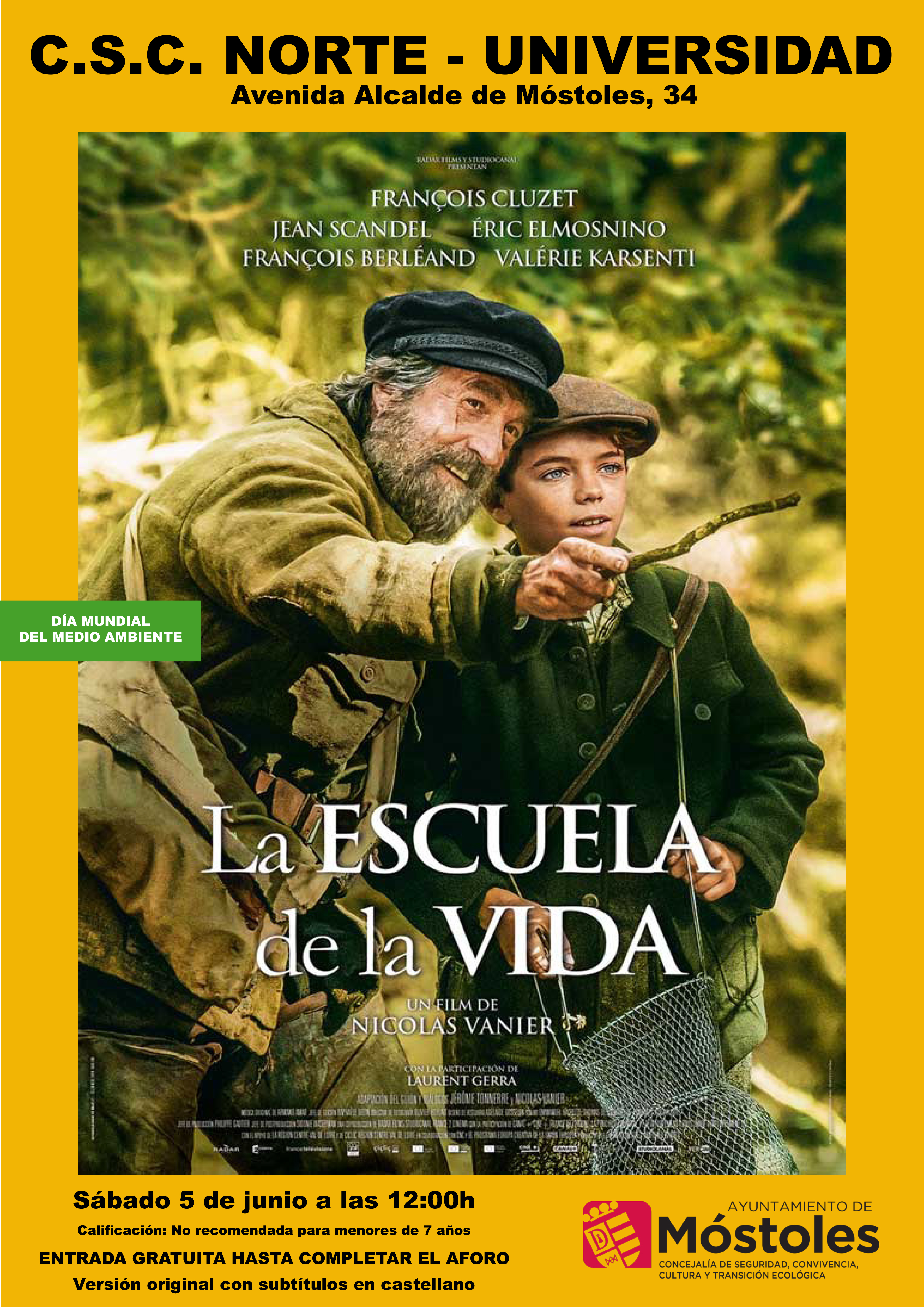 Texto Alternativo: El Centro Sociocultural Norte-Universidad conmemora el día Mundial del Medioambiente con la proyección el 5 de junio de la película La escuela de la vida