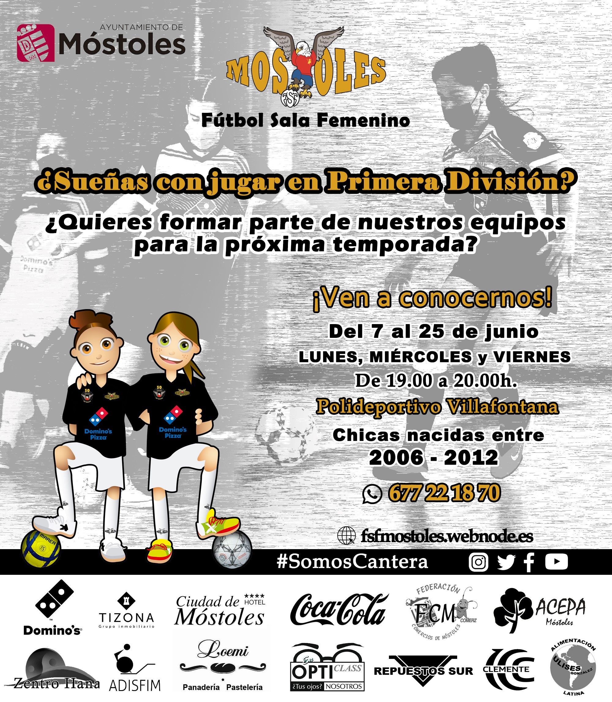 Texto Alternativo: El Club de Fútbol Sala Femenino Móstoles invita a las niñas a iniciarse en este deporte