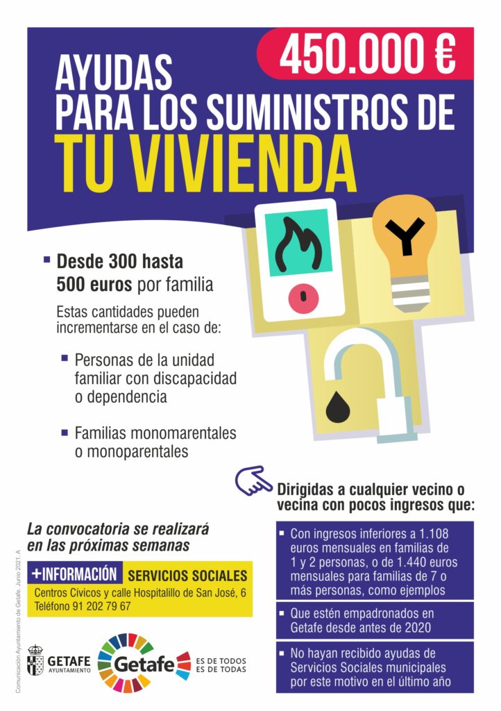 Texto Alternativo: Getafe ofrece 450.000 euros en ayudas para el pago de suministros