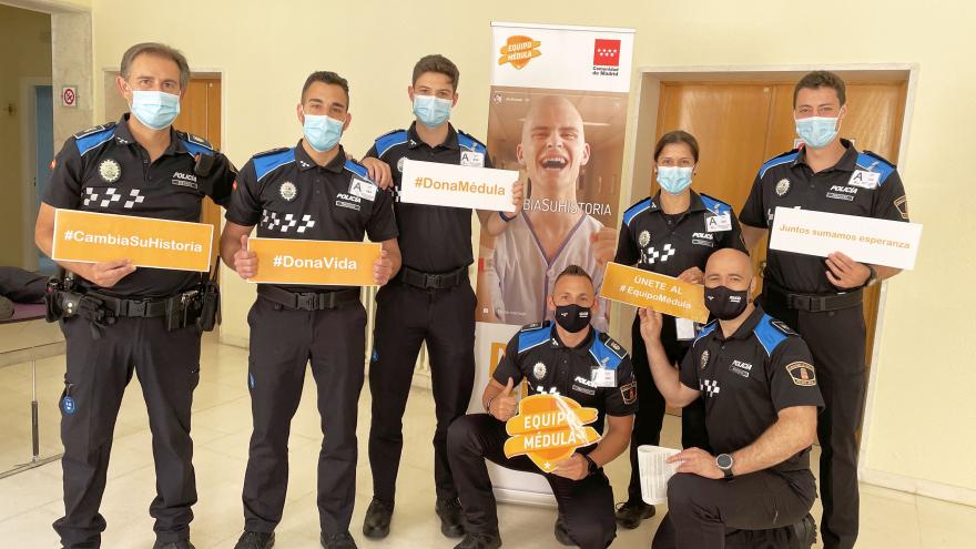 Texto Alternativo: Un total de 113 policías locales de Madrid se registran como donantes de médula