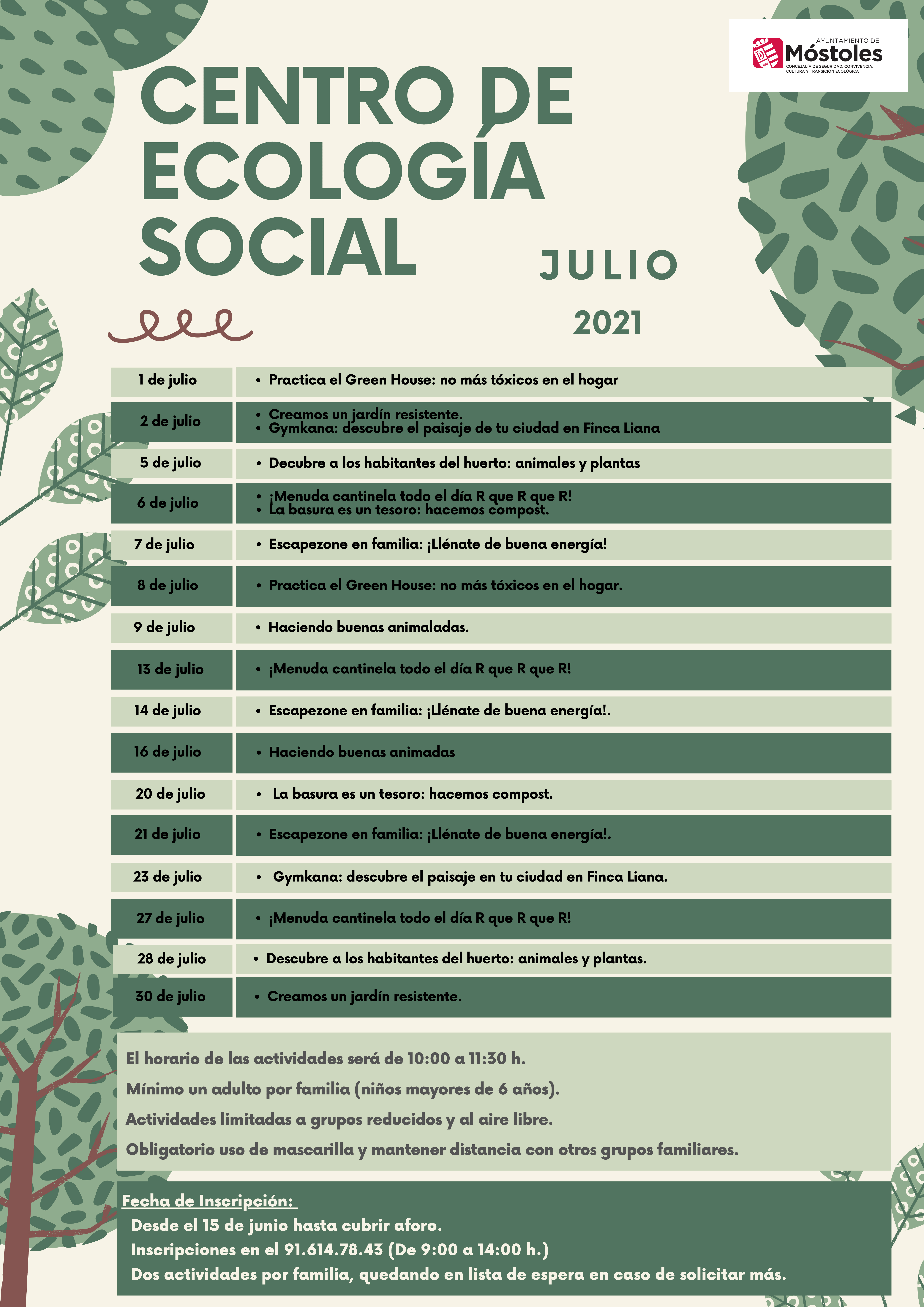 Texto Alternativo: Móstoles abre el plazo de inscripciones para participar en los talleres de educación ambiental para toda la familia
