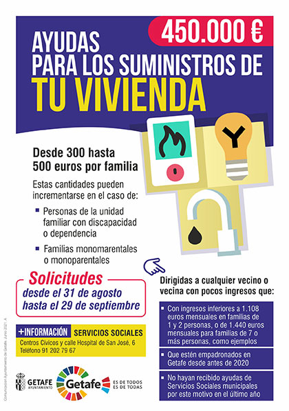 Texto Alternativo: Dos líneas de ayudas directas para el pago de suministros y vulnerabilidad energética