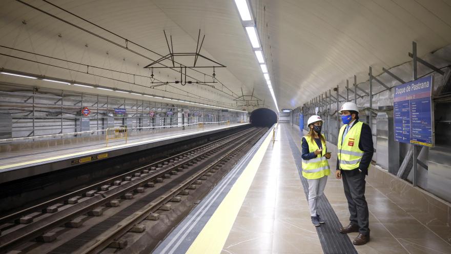 Texto Alternativo: El Gobierno de la Comunidad de Madrid reabremañana el tramo de la línea 9 de Metro entre Plaza de Castilla y Colombia