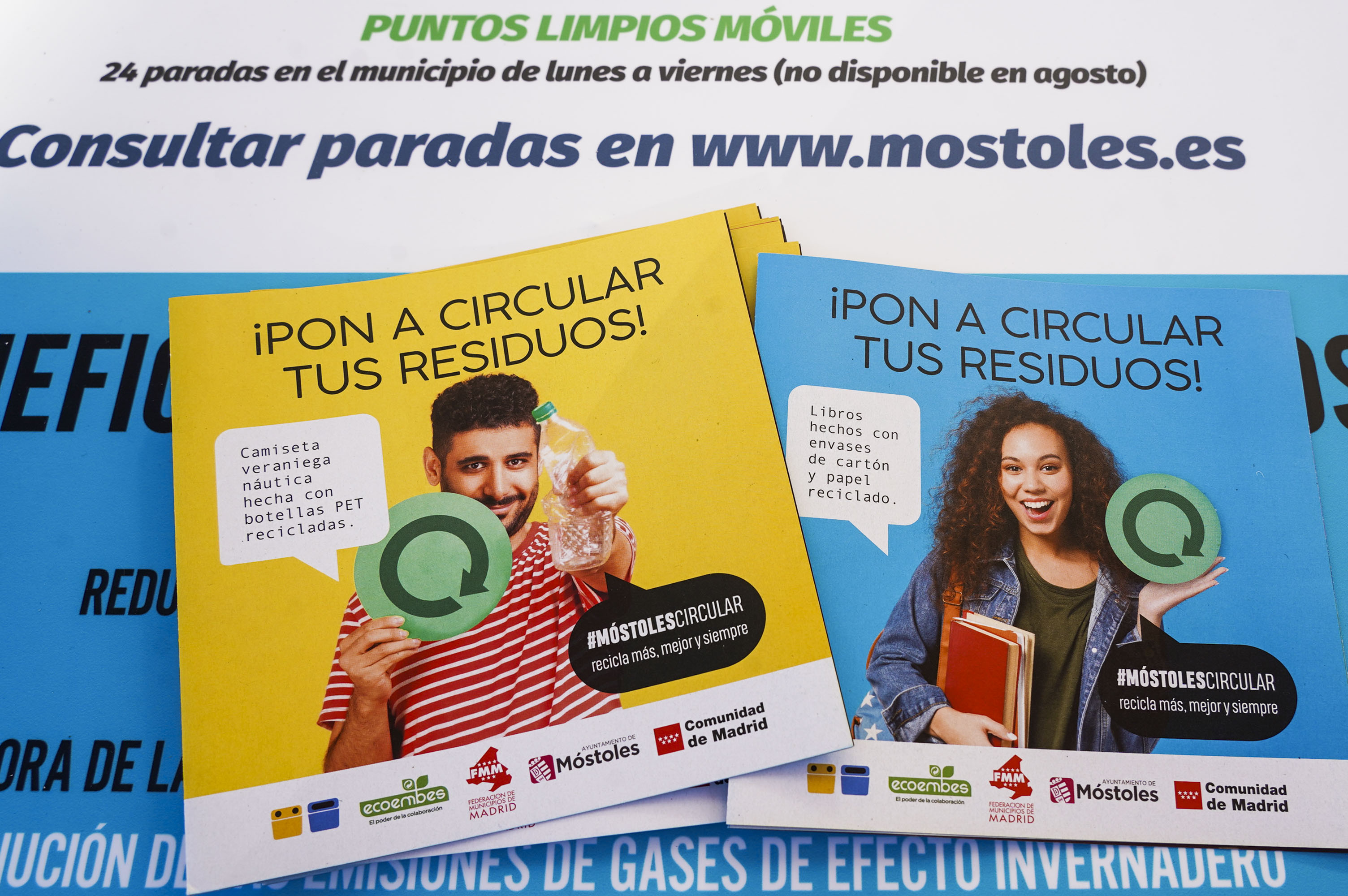 Texto Alternativo: El Gobierno de Móstoles se suma a la campaña de ECOEMBES ¡Pon a circular tus residuos! Recicla más, mejor y siempre
