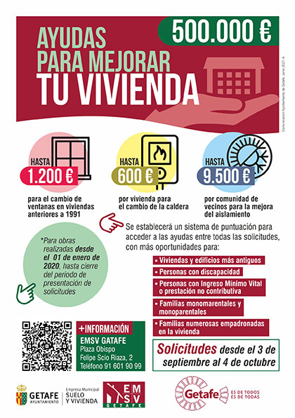 Texto Alternativo: Últimos días para pedir las ayudas de Getafe para el cambio de ventanas, calderas y aislamientos