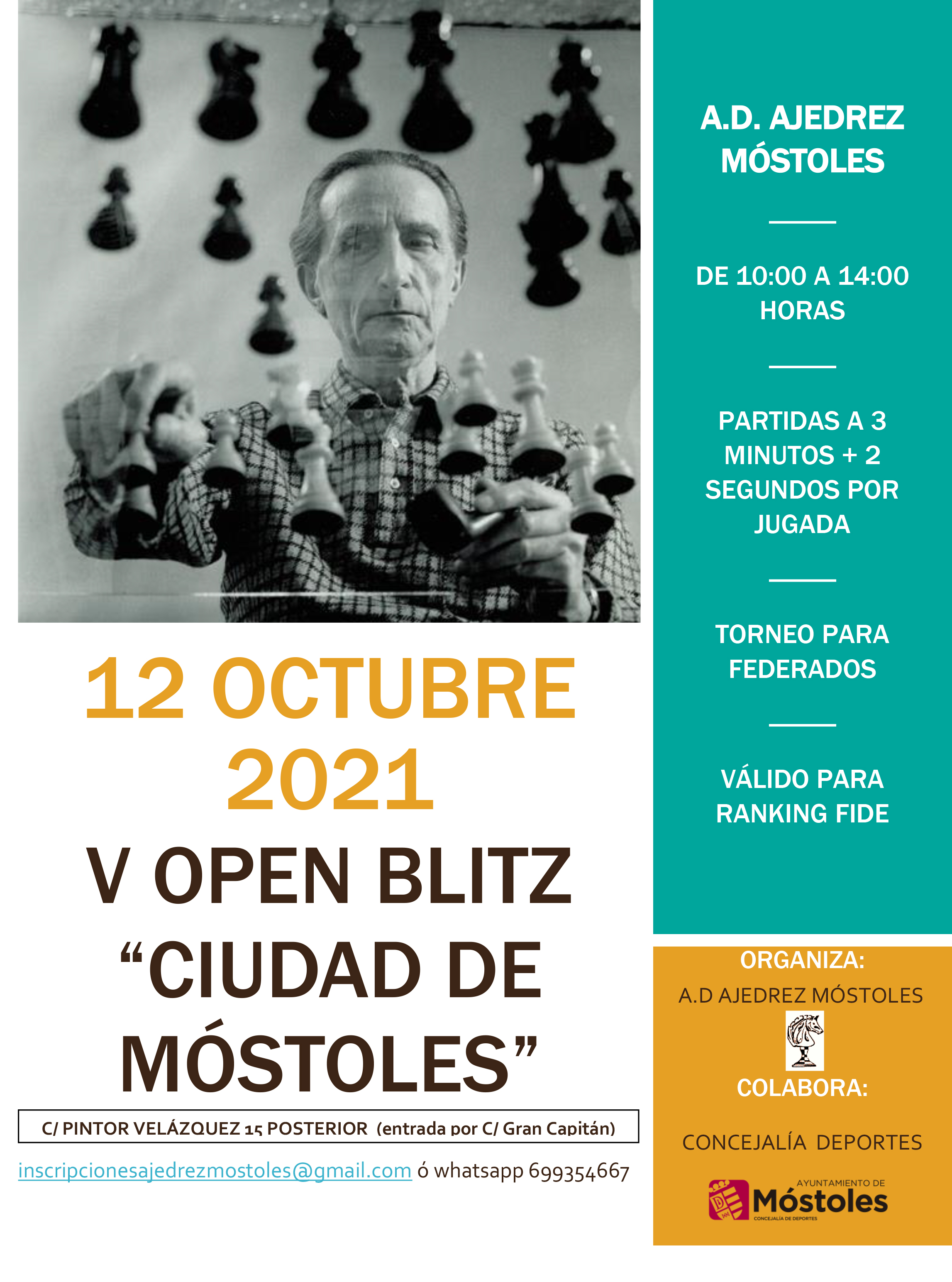 Texto Alternativo: Móstoles acogerá el V Open de Ajedrez Blizt puntuable para la clasificación de la Federación Internacional