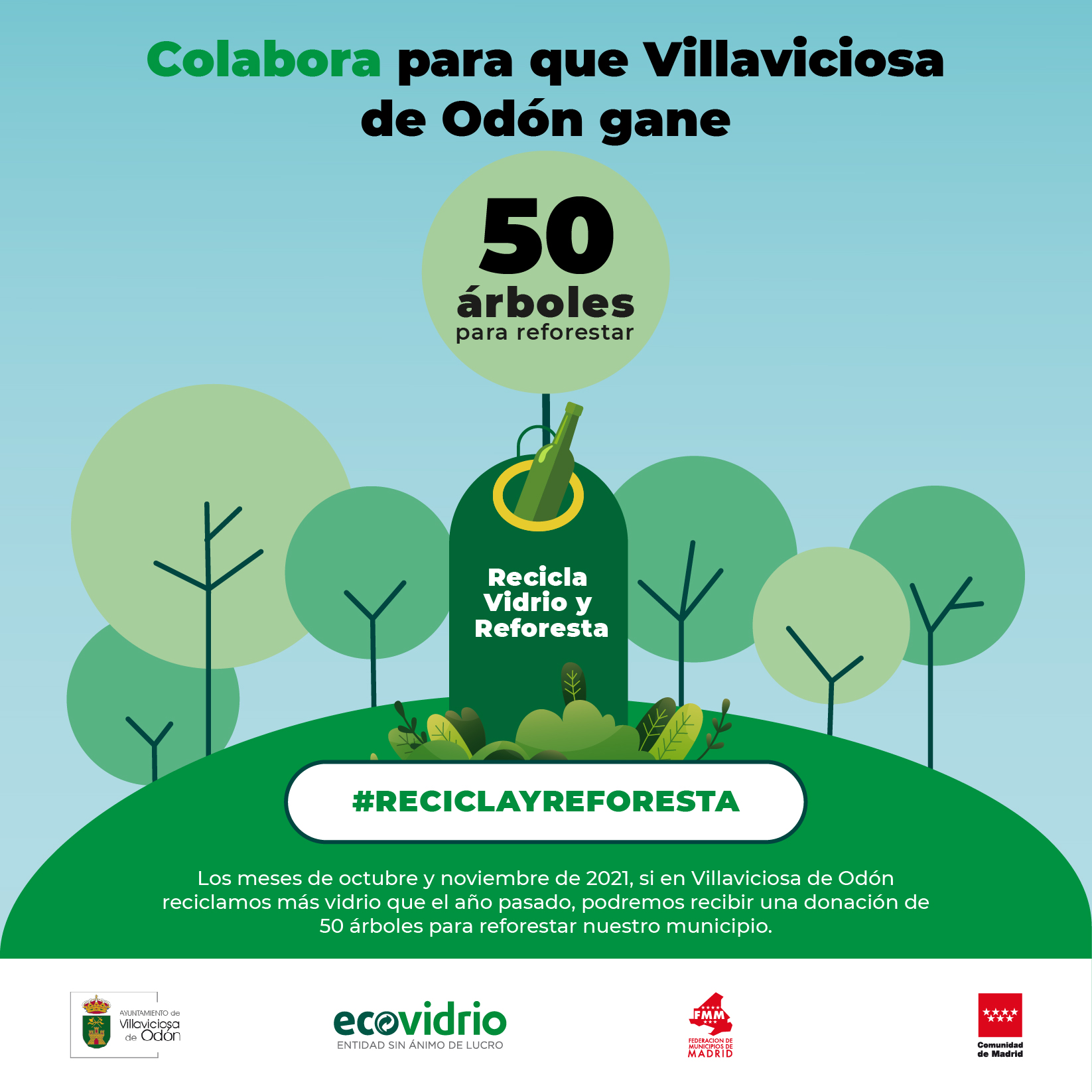 Texto Alternativo: Ecovidrio y el Ayuntamiento de Villaviciosa de Odón presentan la campaña ‘Reciclo y Reforesto’