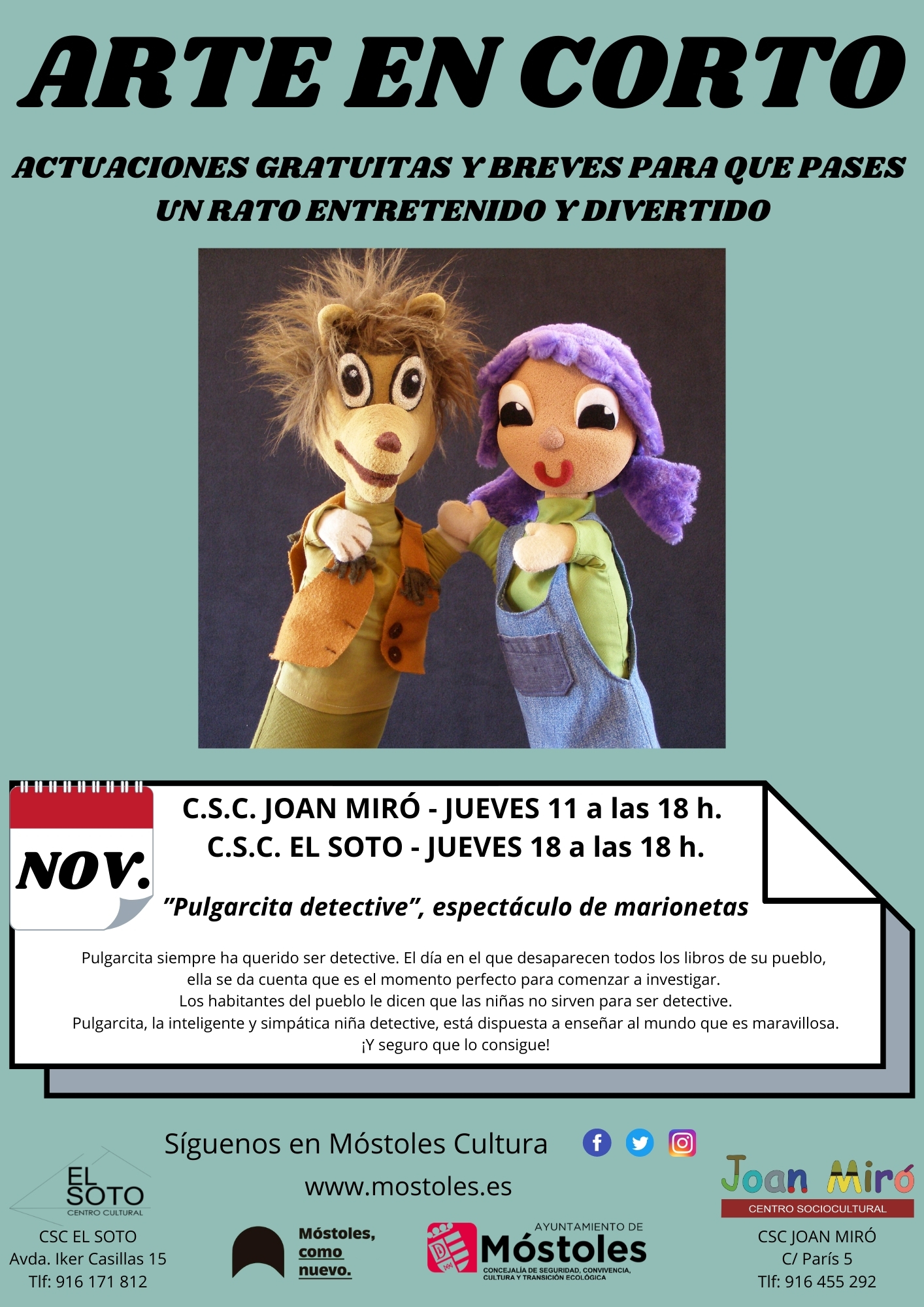 Texto Alternativo: Cine, teatro, un concierto, itinerarios culturales, exposiciones y cuentacuentos en la agenda cultural de Móstoles de esta semana