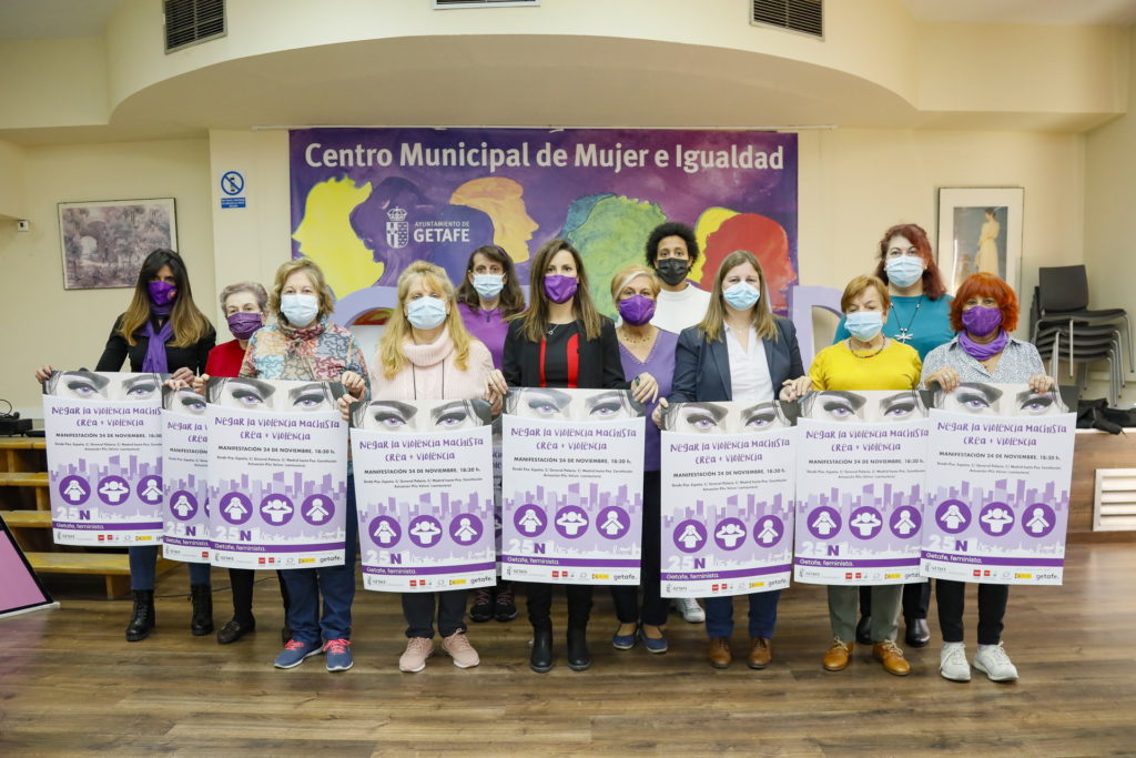 Texto Alternativo: Getafe levanta la voz el 25N porque ‘Negar la violencia machista crea MÁS violencia’