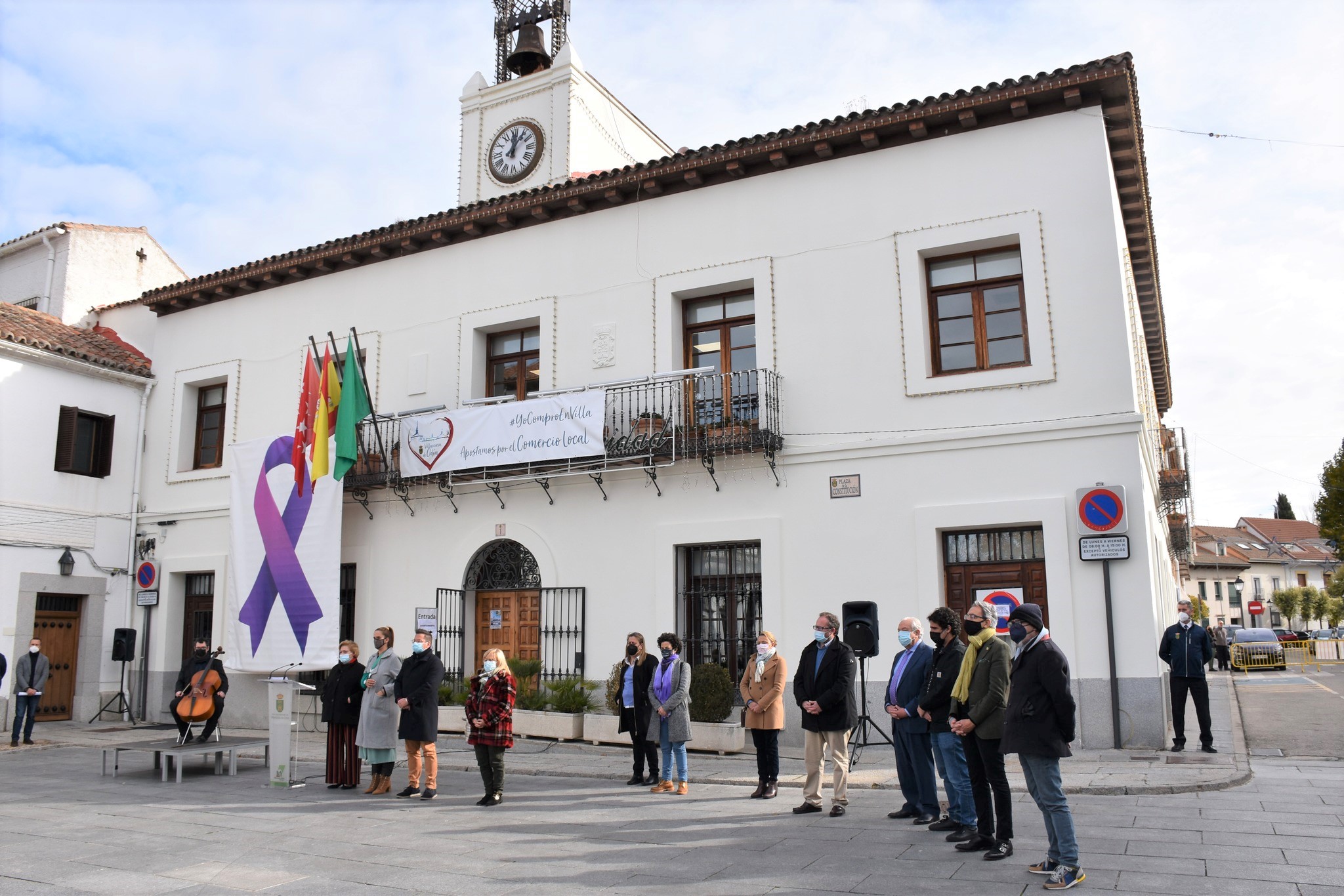 Texto Alternativo: Villaviciosa de Odón celebra un acto institucional para conmemorar el Día Internacional para la Eliminación de la Violencia contra las Mujeres