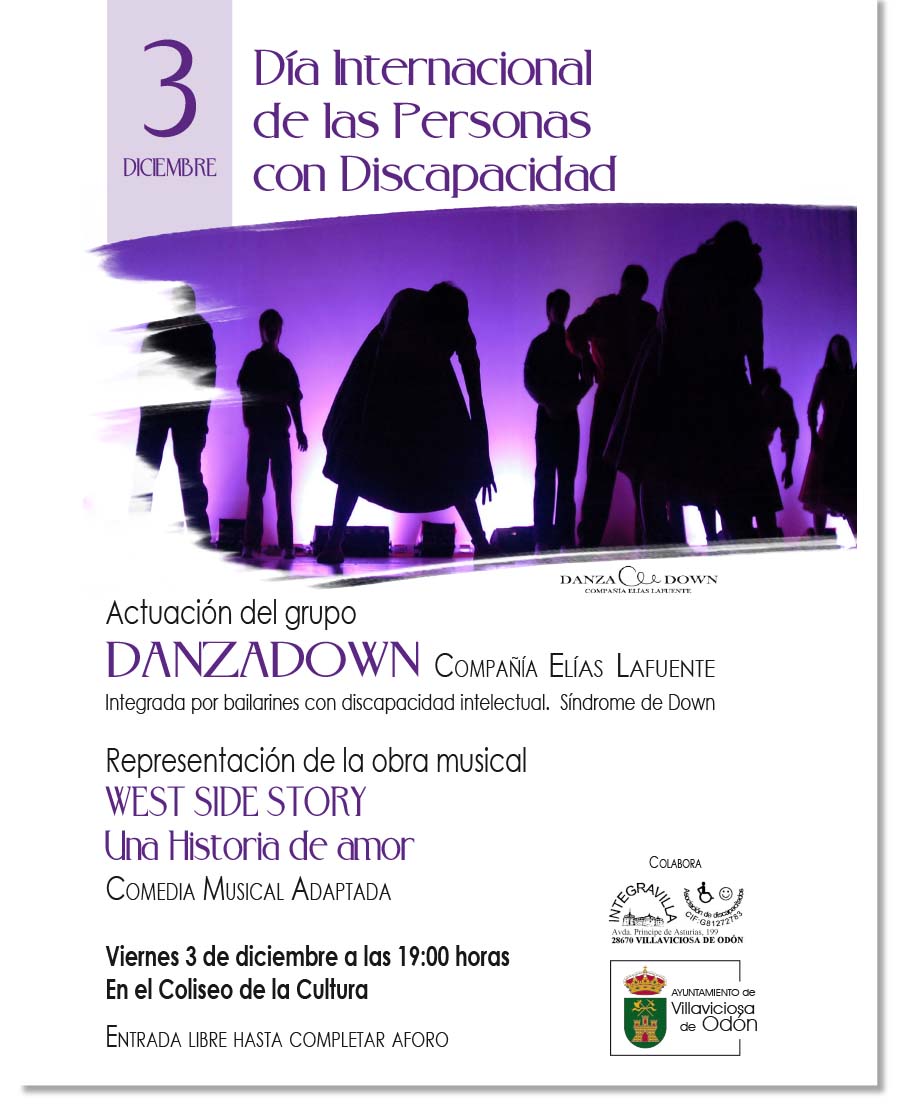 Texto Alternativo: Villaviciosa de Odón conmemora el Día Internacional de las Personas con Discapacidad con la representación de una obra a cargo del grupo DanzaDown