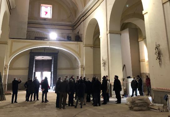Texto Alternativo: Visita a las obras de reparación de la Iglesia de San Salvador