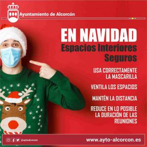 Texto Alternativo: Alcorcón recuerda a la ciudadanía la necesidad de mantener las medidas de protección frente a la COVID-19 durante las fiestas navideñas