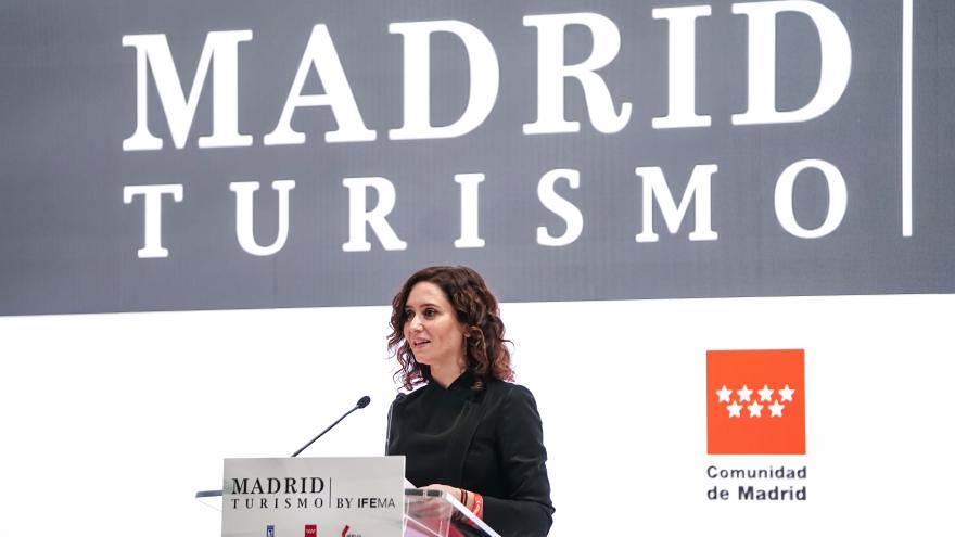 Texto Alternativo: Díaz Ayuso el Gobierno de la Comunidad de Madrid presenta la creación de una plataforma única para la promoción turística en el extranjero con Ayuntamiento de Madrid e IFEMA