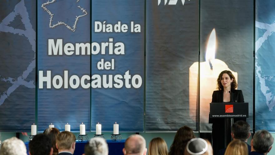 Texto Alternativo: Díaz Ayuso condena la discriminación al pueblo judío y que se clame el “nunca más” mientras se promueve el boicot a Israel