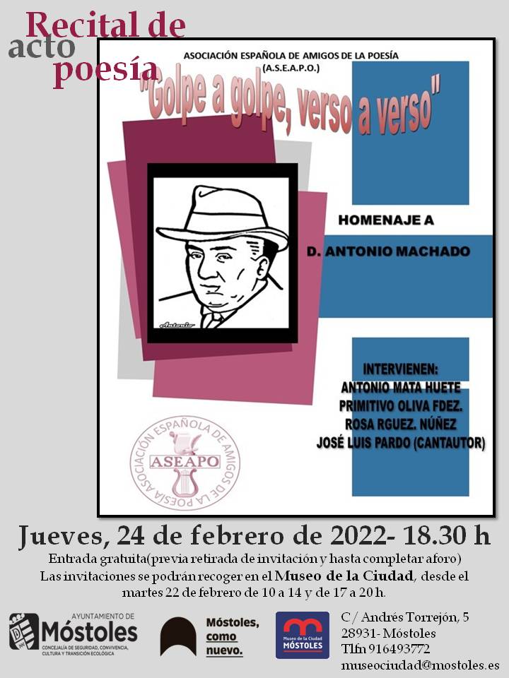 Texto Alternativo: Homenaje a Antonio Machado en el Museo de la Ciudad de Móstoles