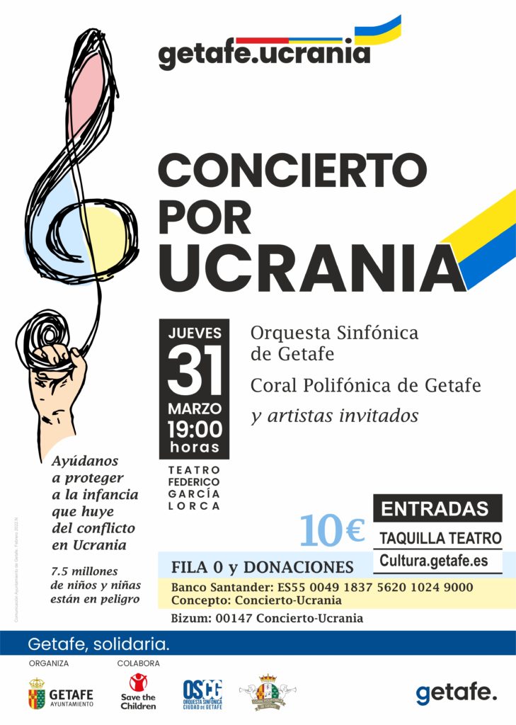Texto Alternativo: Getafe organiza un concierto benéfico por Ucrania con ‘Fila 0’ para donaciones