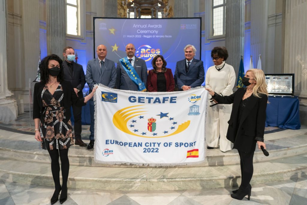 Texto Alternativo: Getafe recibe oficialmente el título de Ciudad Europea del Deporte 2022