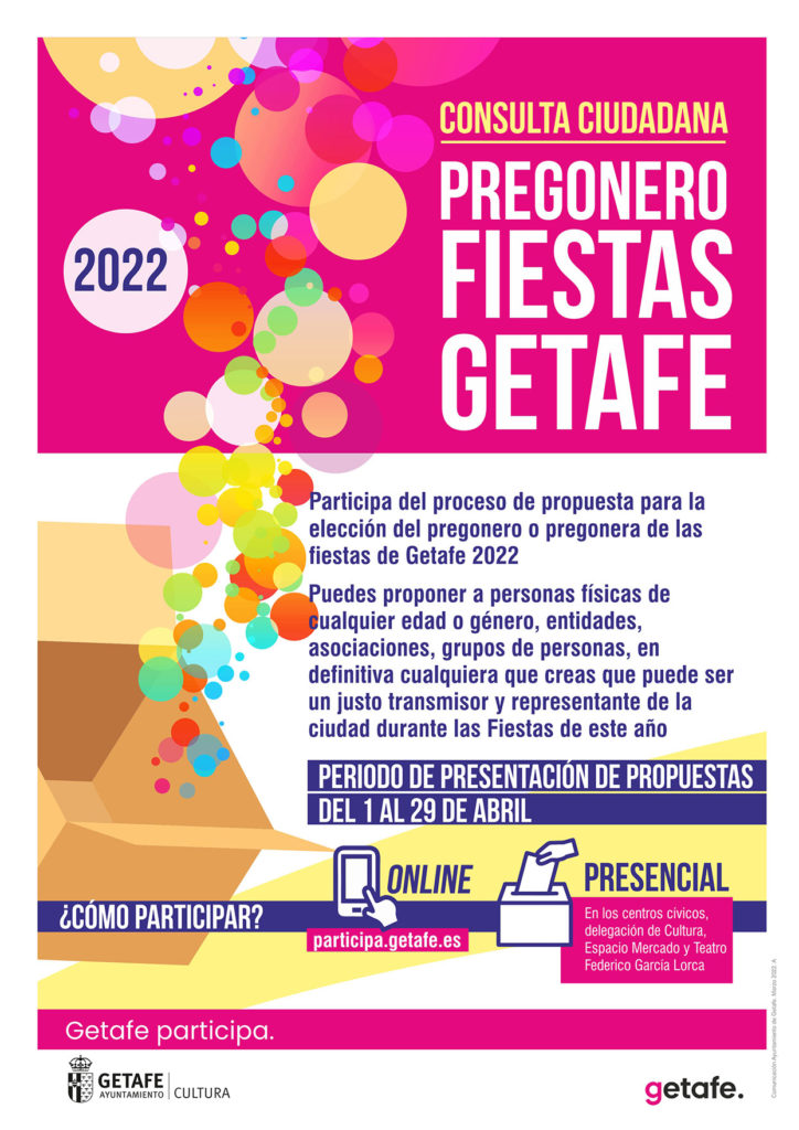 Texto Alternativo: Los vecinos de Getafe volverán a proponer al pregonero o pregonera de las Fiestas