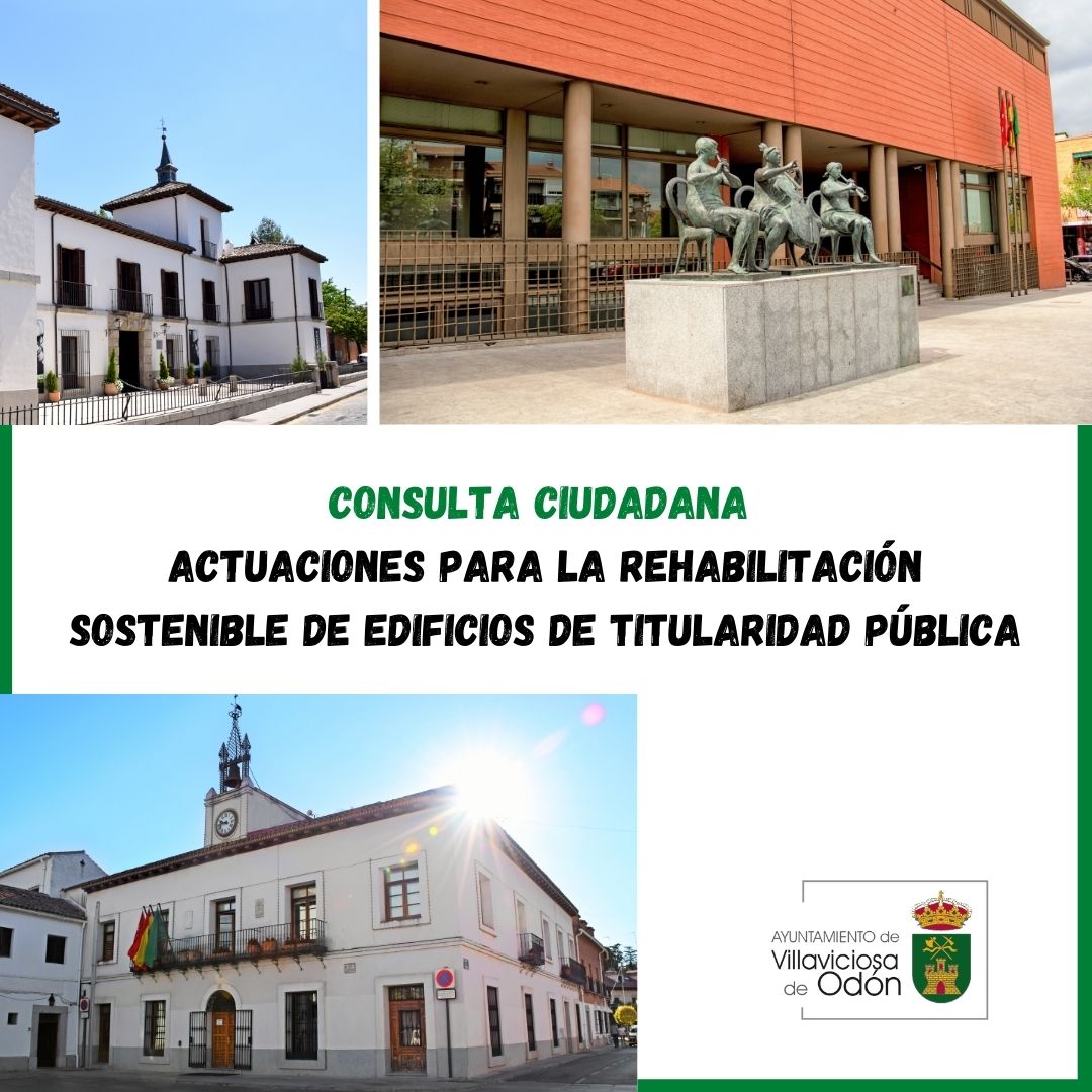 Texto Alternativo: El Ayuntamiento abre una Consulta Ciudadana respecto a posibles actuaciones para la rehabilitación sostenible de edificios de titularidad pública