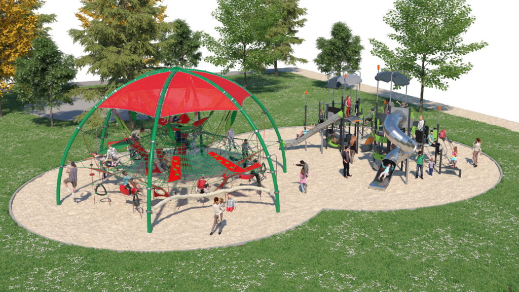 Texto Alternativo: Comienza la instalación de la nueva área singular infantil del Parque de La Alhóndiga