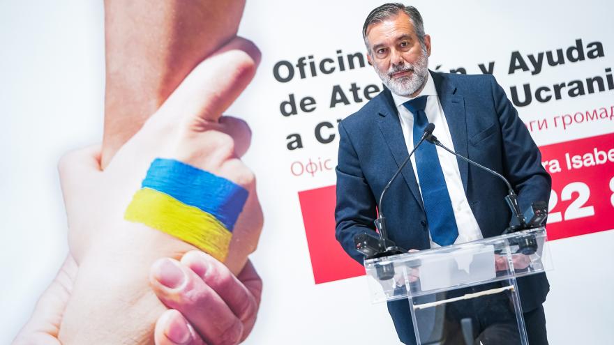 Texto Alternativo: La Comunidad de Madrid ya ha prestado asistencia a más de 9.000 refugiados ucranianos en los primeros 40 días de la Oficina de Atención y Ayuda del Zendal