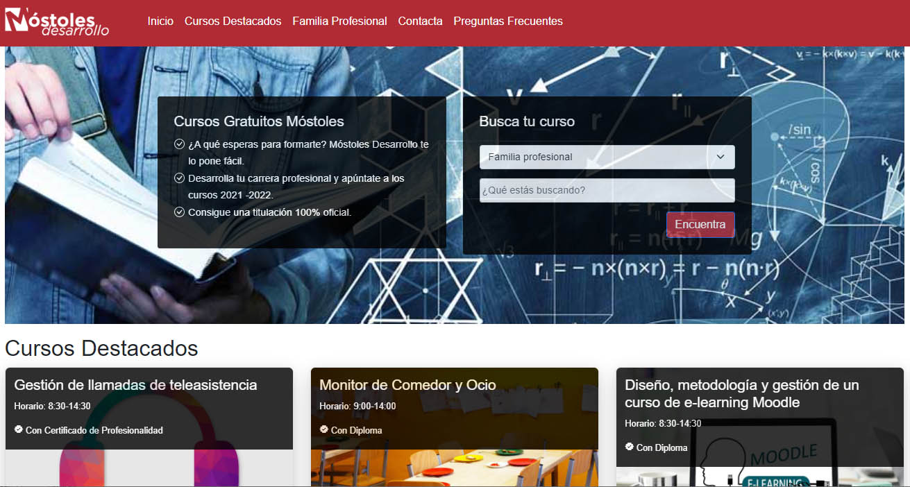 Texto Alternativo: Móstoles estrena una nueva web para facilitar el acceso de la ciudadanía a la Formación para el Empleo