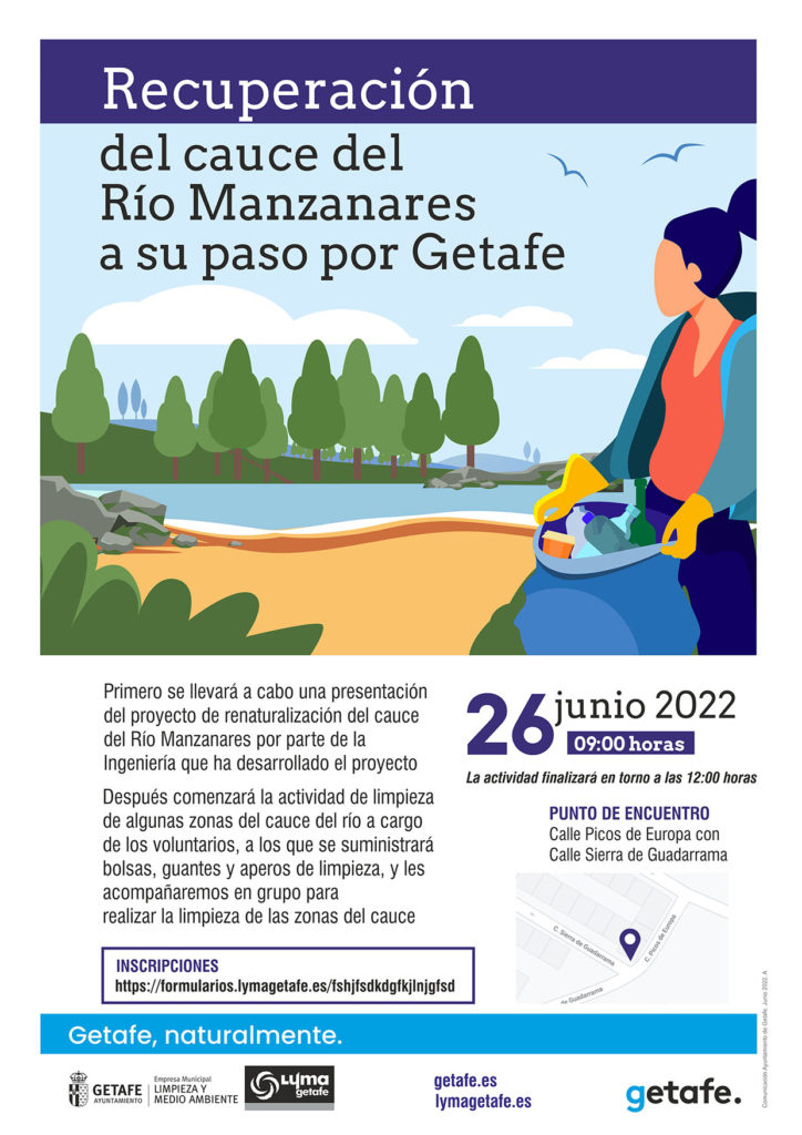 Texto Alternativo: El domingo 26 jornada familiar lúdica para renaturalizar el cauce del río Manzanares