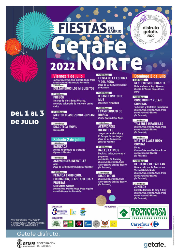 Texto Alternativo: Llegan las Fiestas de barrio en Getafe Norte y Buenavista