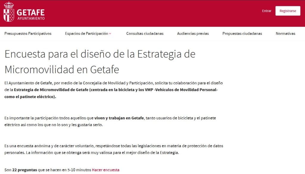 Texto Alternativo: Getafe pregunta a los vecinos por su movilidad en la ciudad