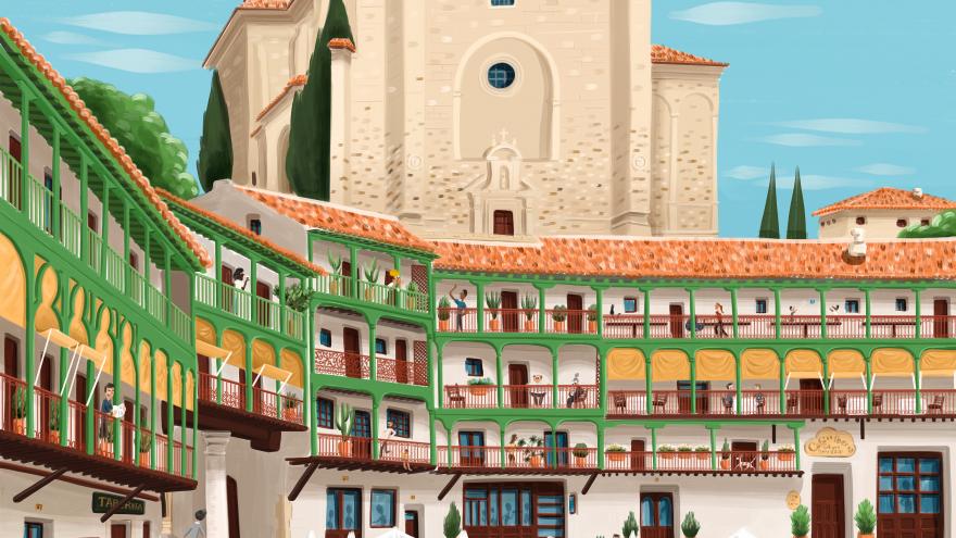 Texto Alternativo: La Comunidad de Madrid promociona con ilustraciones sus once Villas y destinos Patrimonio Mundial de la UNESCO