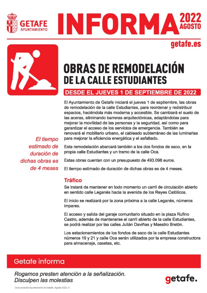 Texto Alternativo: Mañana comienza la remodelación de la calle Estudiantes para hacerla más moderna y accesible