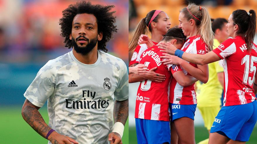 Texto Alternativo: La Comunidad de Madrid concede el Premio Siete Estrellas del Deporte al futbolista Marcelo y al Atlético de Madrid femenino
