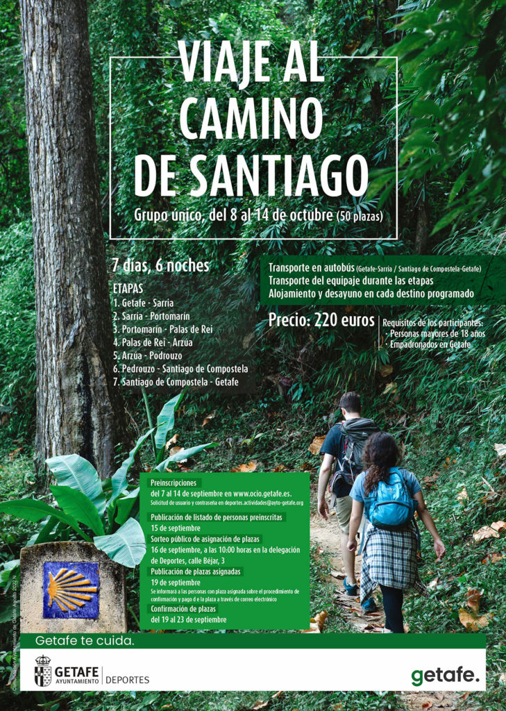 Texto Alternativo: Getafe organiza un viaje al Camino de Santiago del 8 al 14 de octubre