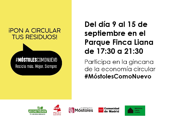 Texto Alternativo: El Gobierno de Móstoles y Ecoembes llevan a cabo la campaña ¡Pon a circular tus residuos! durante las Fiestas Patronales