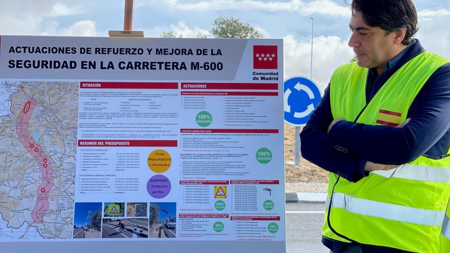 Texto Alternativo: La Comunidad de Madrid refuerza y mejora la seguridad en más de 50 kilómetros de la carretera M-600