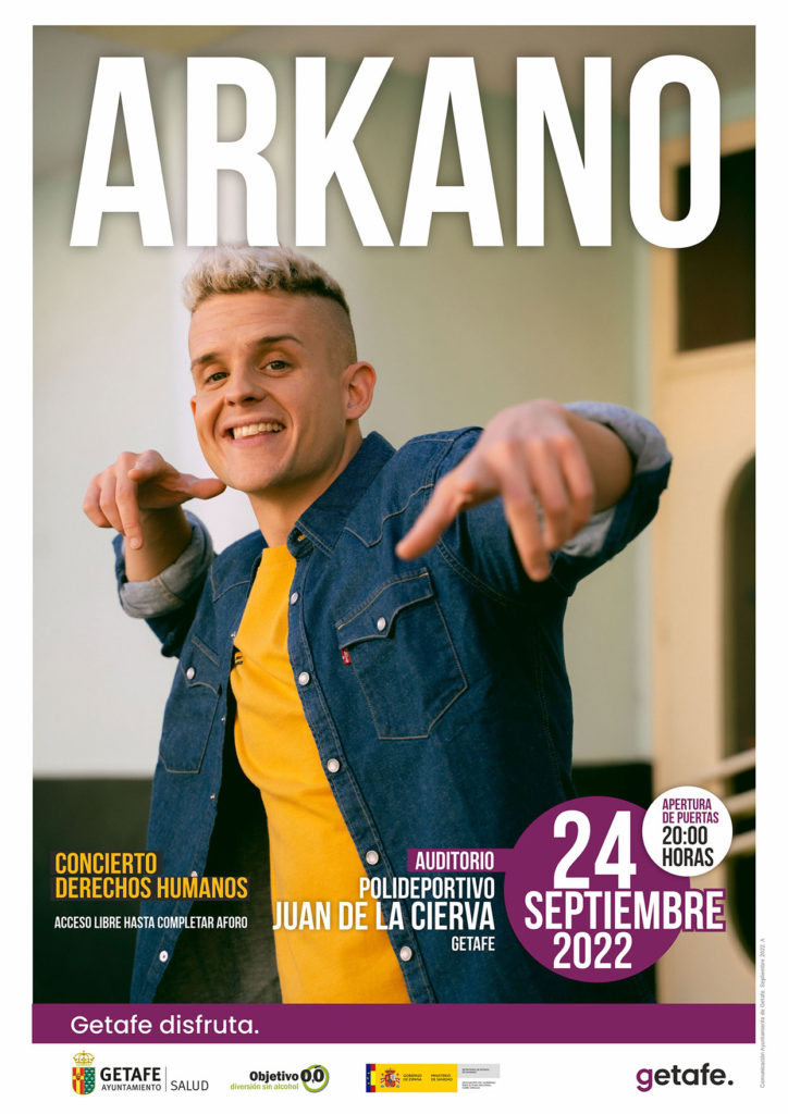 Texto Alternativo: Concierto de Arkano en Getafe con Objetivo 0’0 ‘Por los Derechos Humanos’