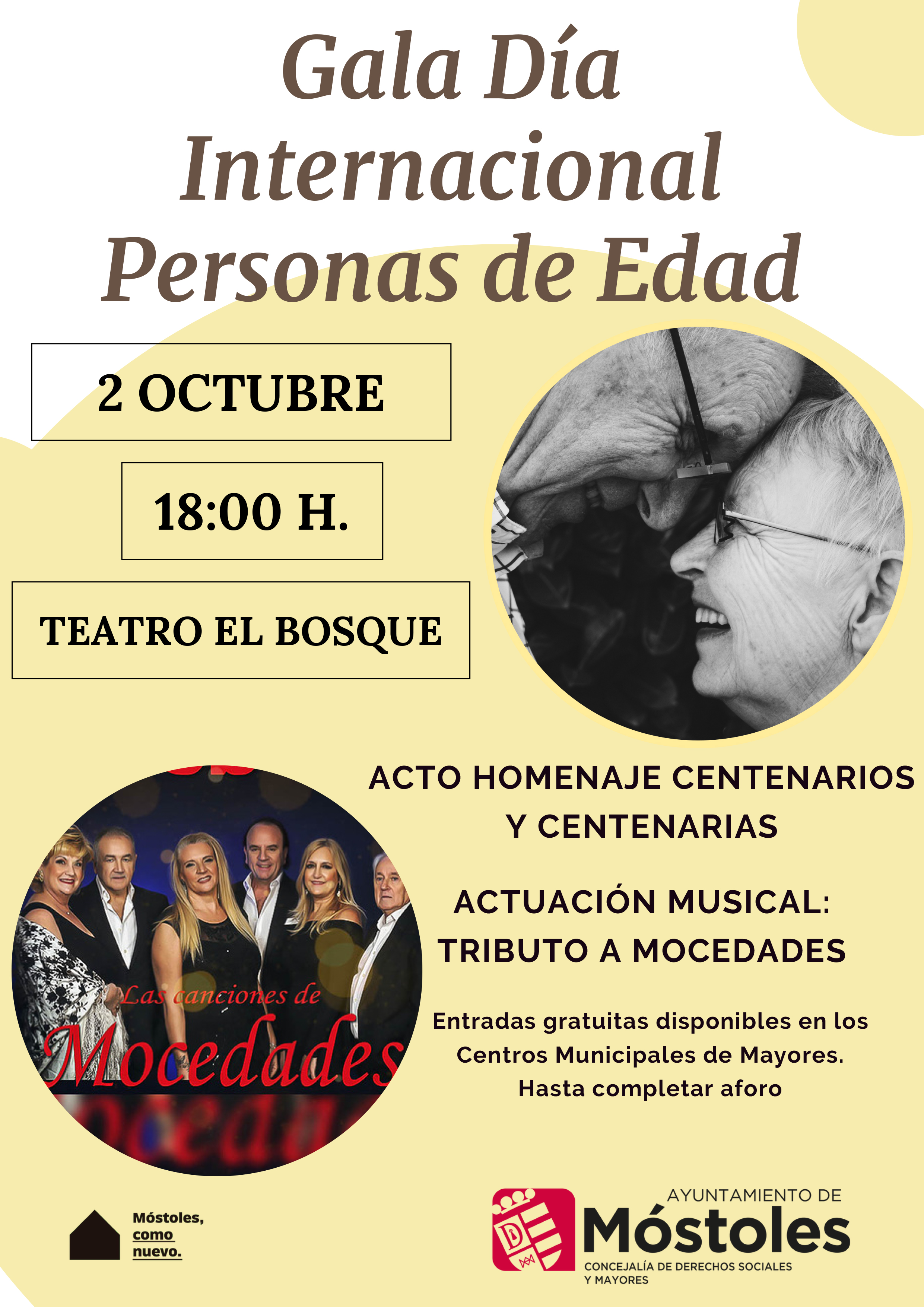 Texto Alternativo: Móstoles celebra el domingo 2 el Día Internacional de las Personas de Edad con un homenaje a los vecinos y vecinas centenarios