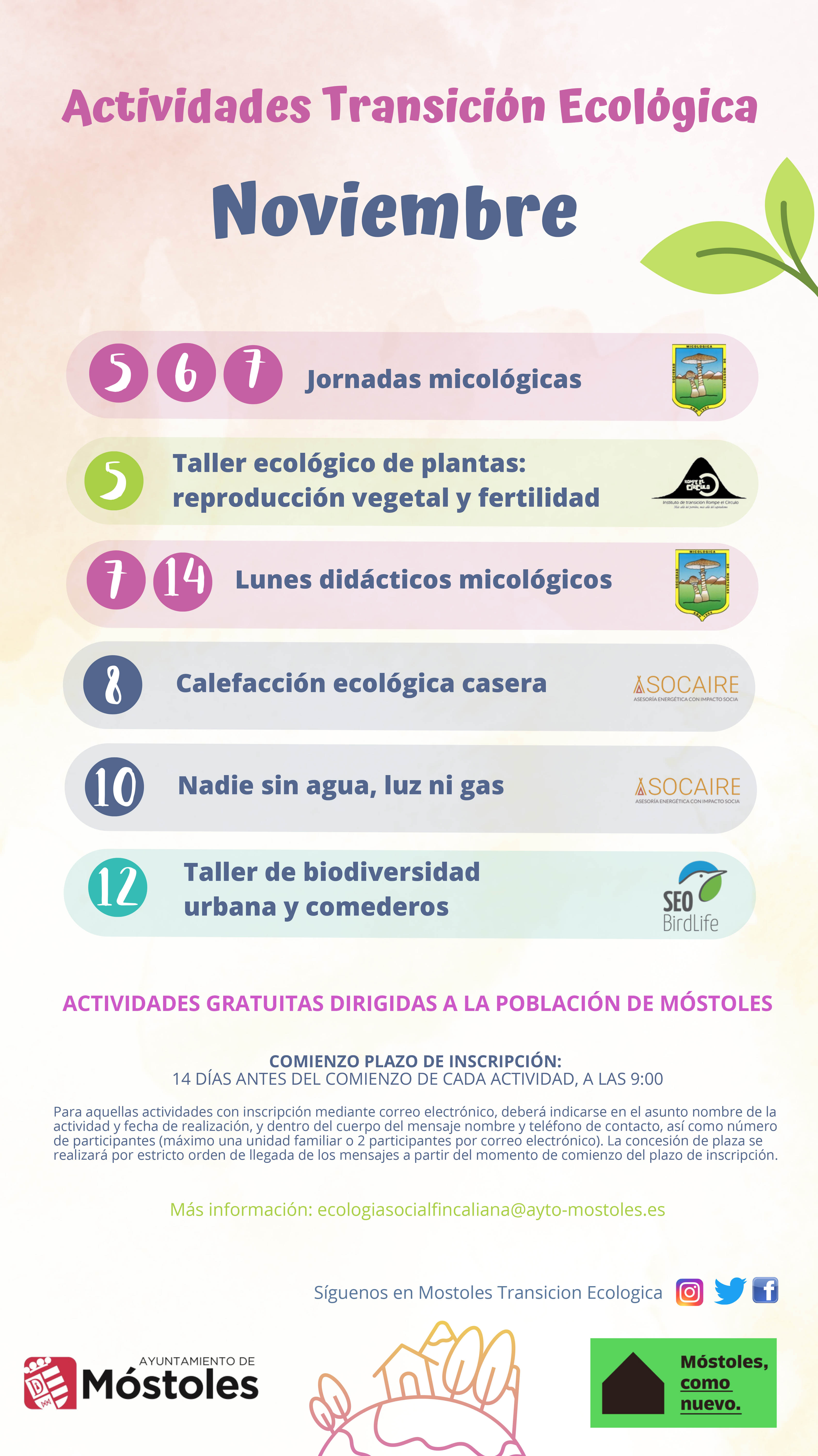 Texto Alternativo: La Concejalía de Transición Ecológica organiza nuevos talleres medioambientales para el mes de noviembre