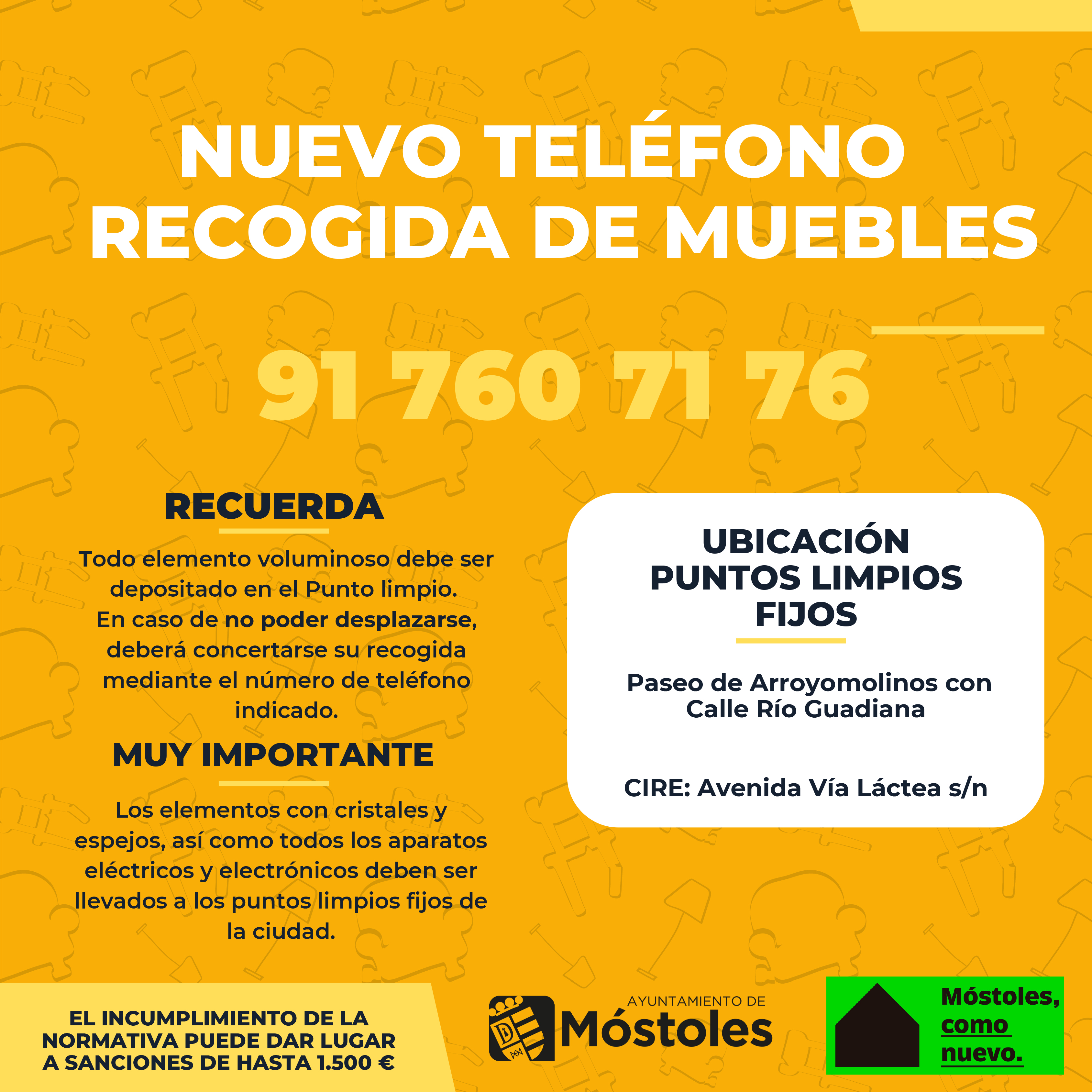 Texto Alternativo: Ampliamos el servicio de recogida de muebles y enseres en las calles de Móstoles
