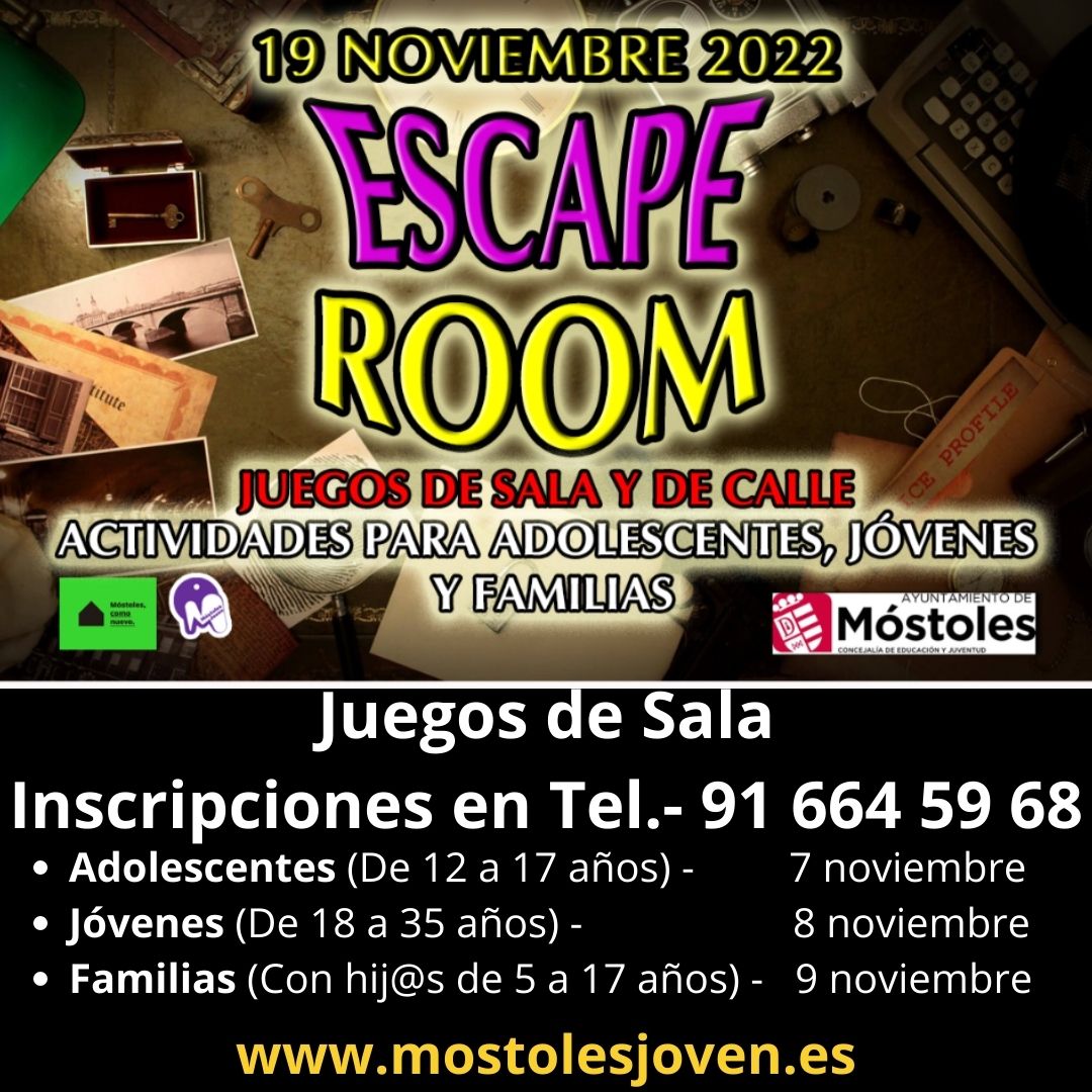 Texto Alternativo: Móstoles volverá a vivir una jornada de escape room