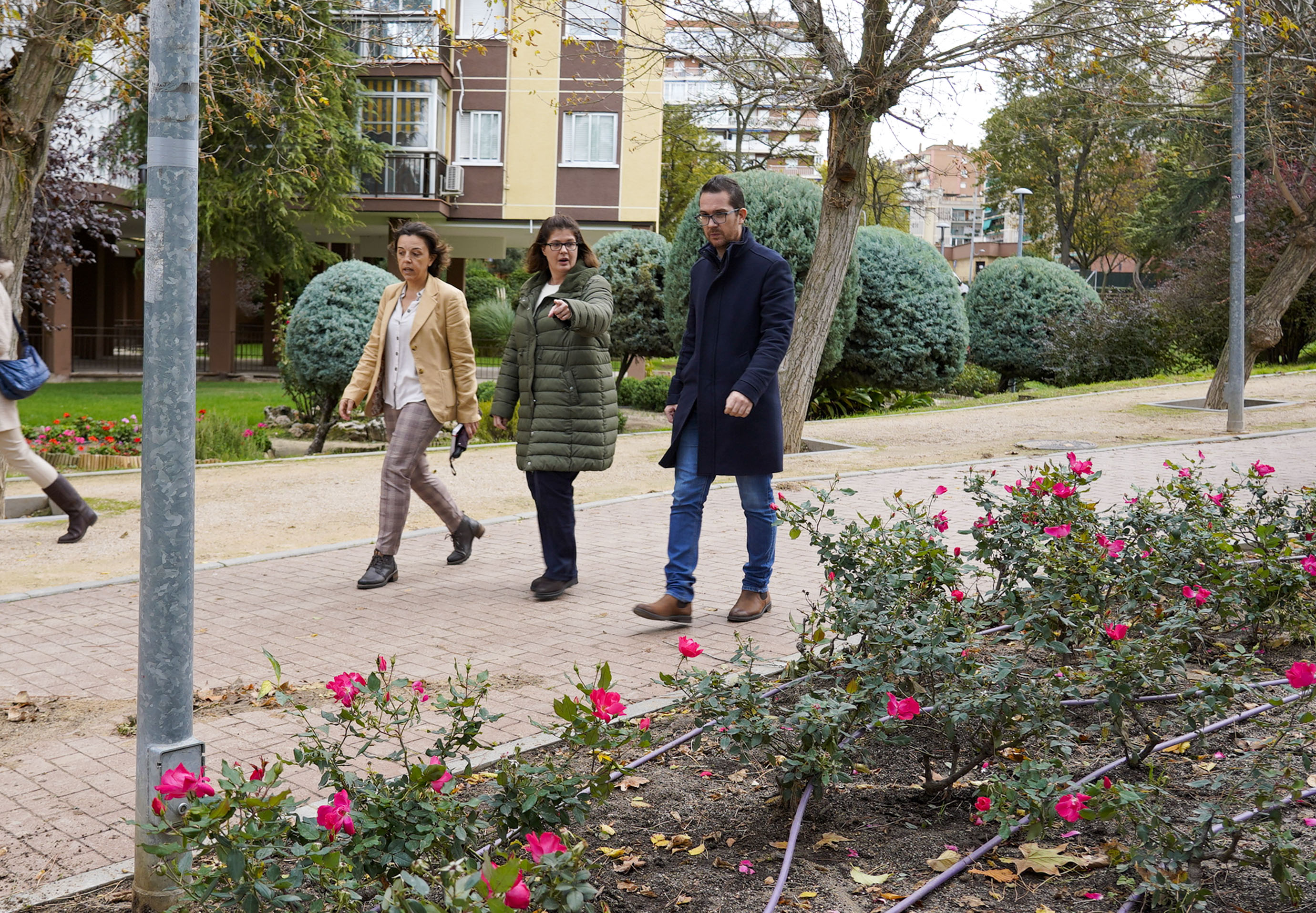Texto Alternativo: Continúan los trabajos de mantenimiento de parques y jardines públicos tras un verano y otoño muy secos
