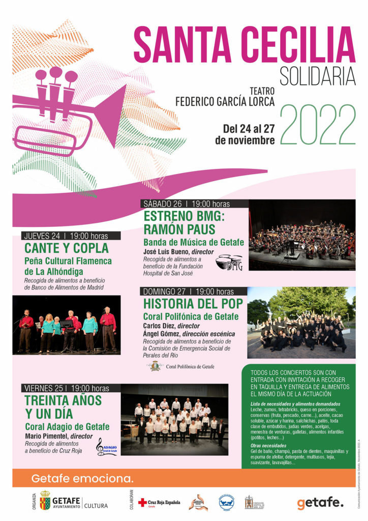 Texto Alternativo: Getafe celebra el Festival de Música de Santa Cecilia con carácter solidario