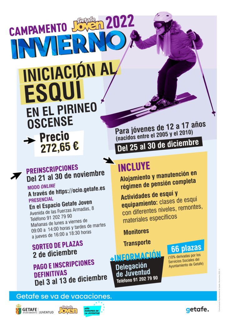 Texto Alternativo: CAMPAMENTO INVIERNO. ESQUÍ.PREINSCRIPCIONES
