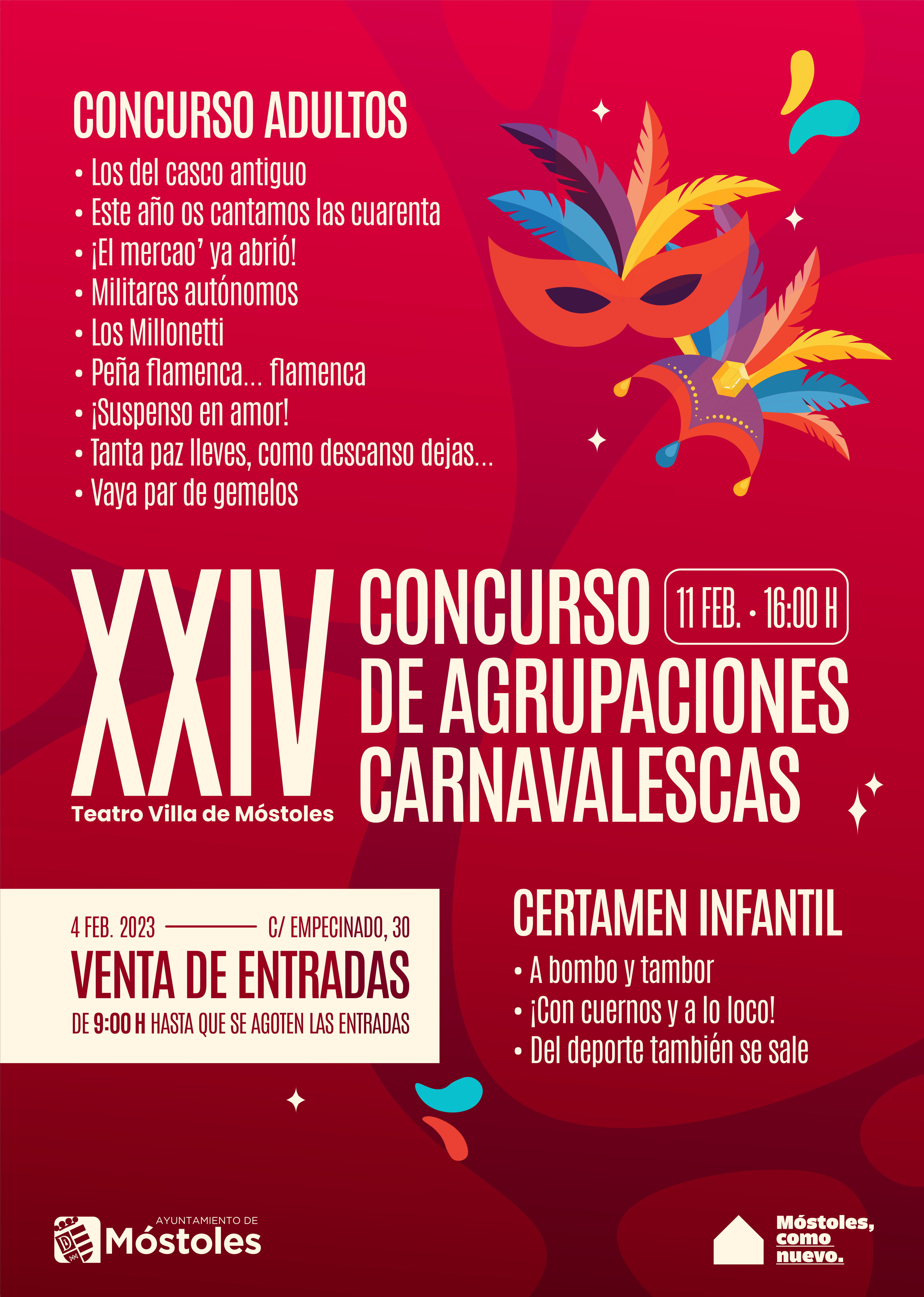 Texto Alternativo: Móstoles celebra el 11 de febrero el XXIV Concurso de Agrupaciones Carnavalescas