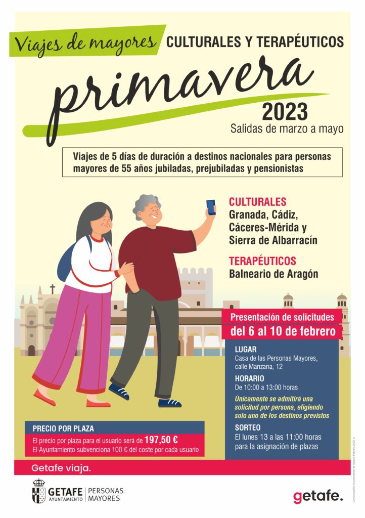 Texto Alternativo: Desde el lunes 6 de febrero nuevas solicitudes para los viajes de Mayores culturales y terapéuticos